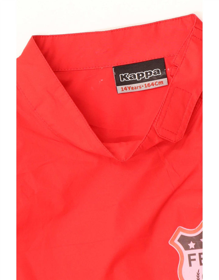 Top da tuta pullover con zip grafica Kappa per ragazzi 13-14 anni Rosso