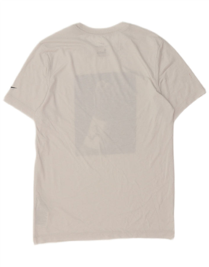 T-shirt grafica Nike Dri Fit da uomo, piccola, in cotone bianco