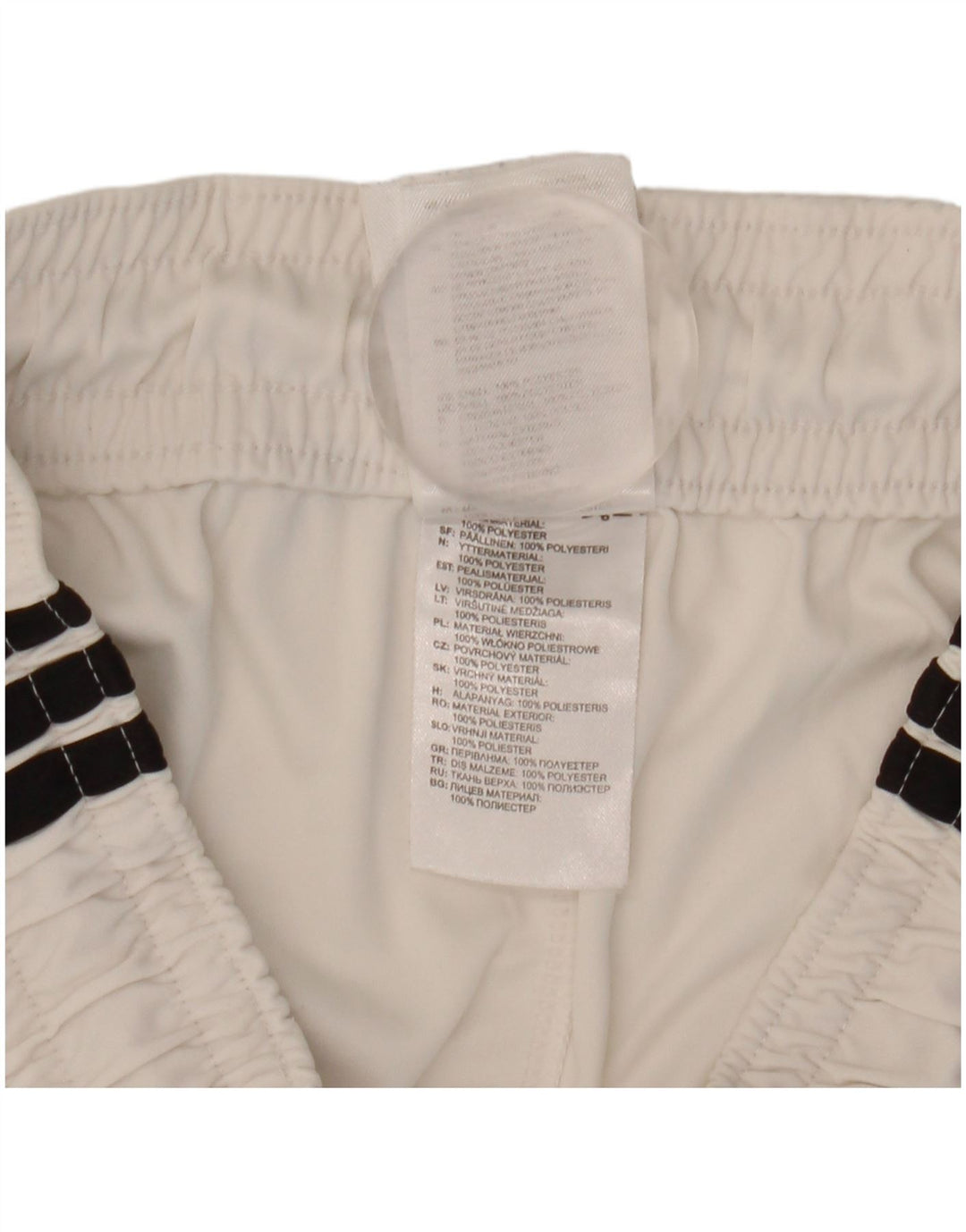 Pantaloncini sportivi da uomo Adidas piccoli in poliestere bianco