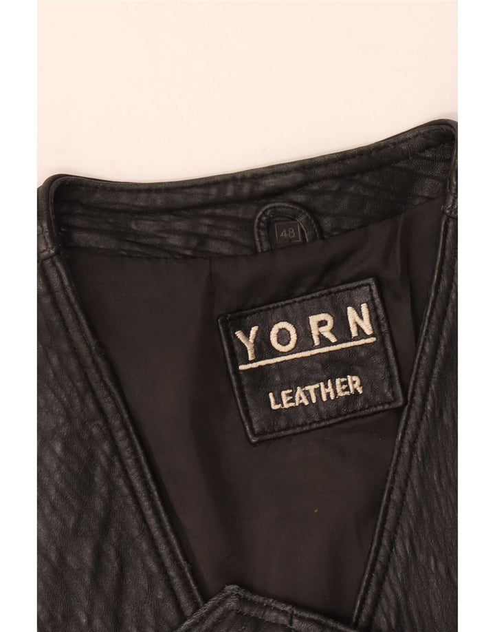 Gilet in pelle da uomo Yorn EU 48 medio nero