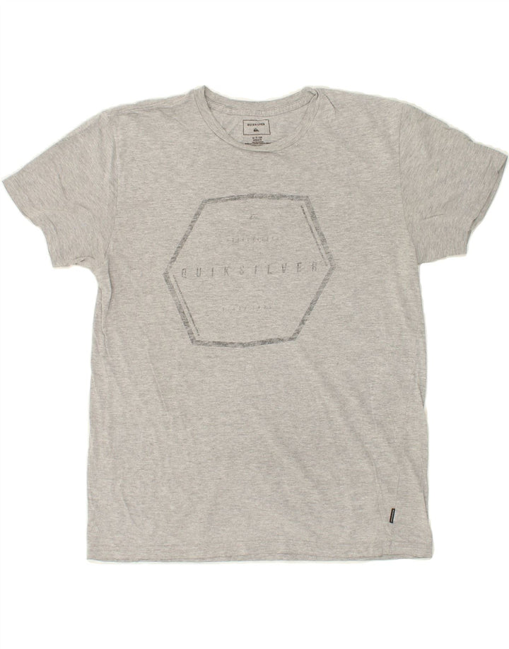 QUIKSILVER Mens Regular Fit Graphic T-Shirt Top Small Grey Cotton Vintage Quiksilver and Second-Hand Quiksilver from Messina Hembry 