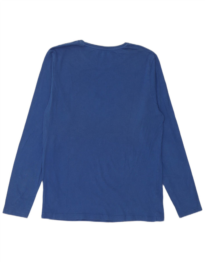 Jack & Jones Top grafico da uomo a maniche lunghe in cotone blu grande