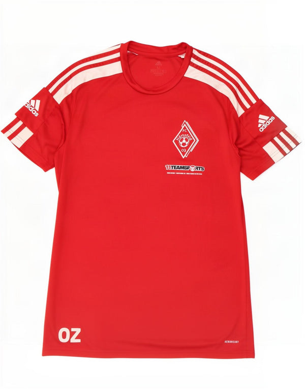 T-shirt grafica Adidas da uomo Aeroready Top in poliestere color block rosso medio