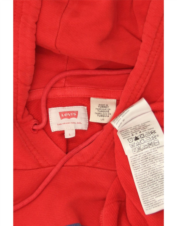 Maglione con cappuccio grafico da uomo Levi's grande in cotone rosso