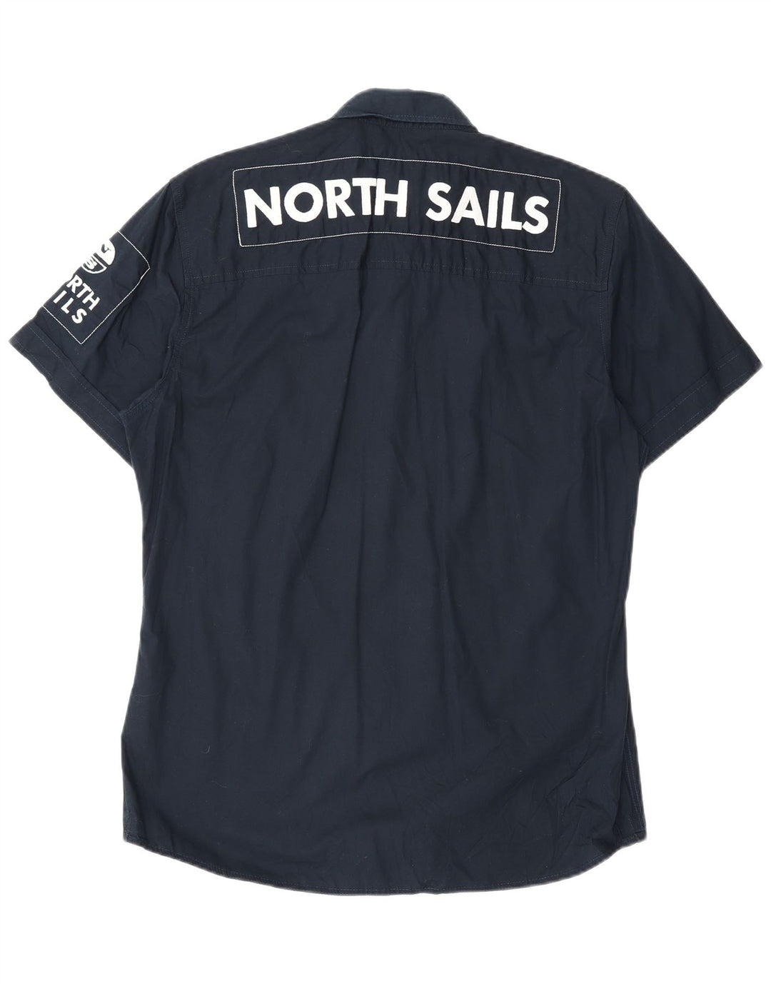 Camicia a maniche corte grafica da uomo North Sails in cotone blu navy medio