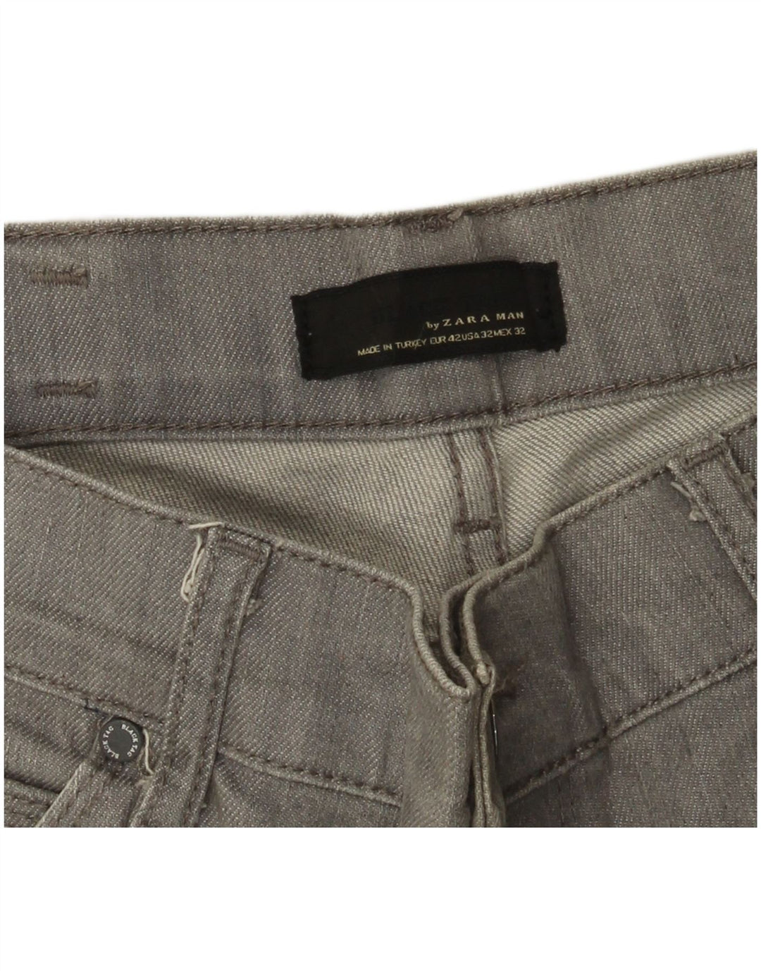 Jeans dritti da uomo Zara EU 42 Large W32 L32 Grigio