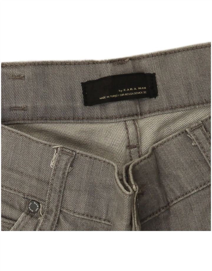 Jeans dritti da uomo Zara EU 42 Large W32 L32 Grigio