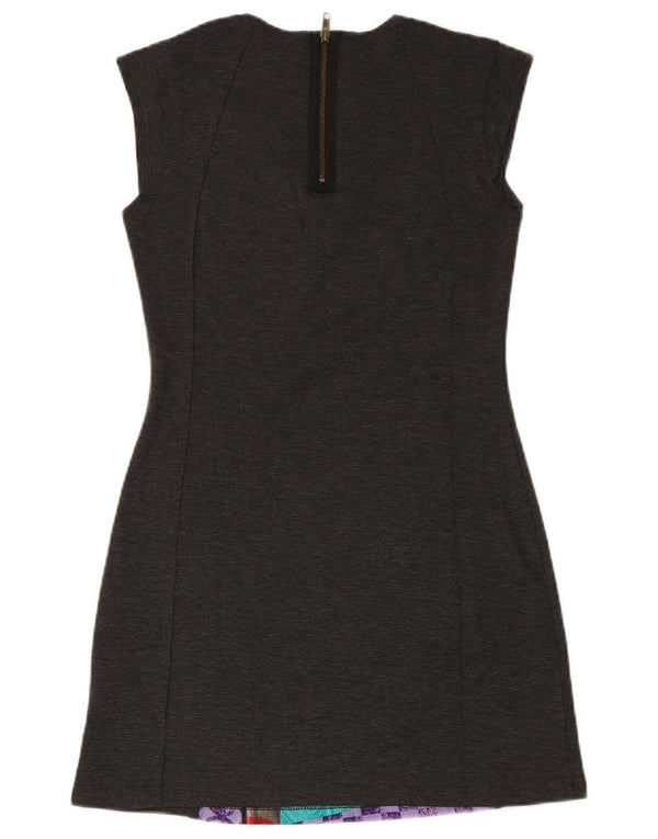 Abito tubino senza maniche DESIGUAL da donna UK 14 Patchwork grigio medio