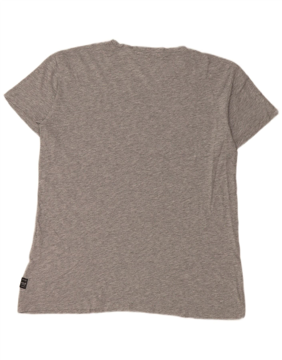 REPLAY T-shirt grafica da donna Top UK 16 grande cotone grigio