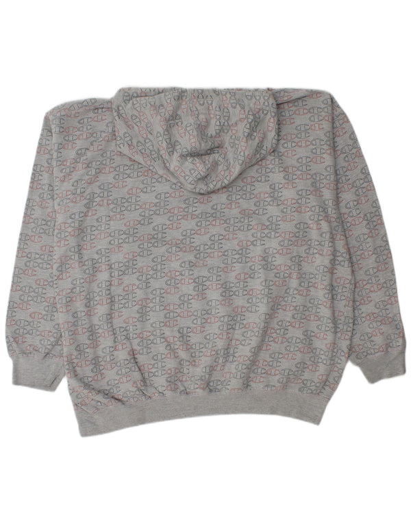 Felpa con cappuccio grafica da uomo Champion 2XL cotone grigio