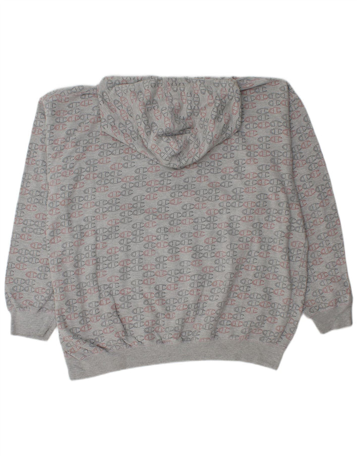 Felpa con cappuccio grafica da uomo Champion 2XL cotone grigio