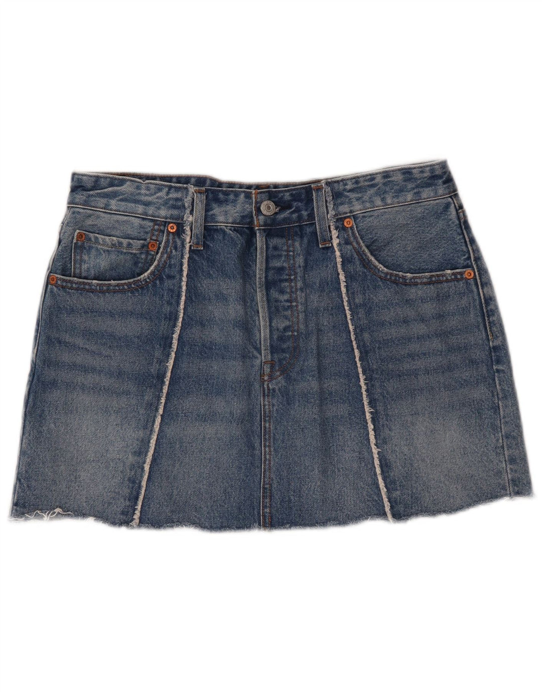 Mini gonna di jeans da donna Levi's W30 in cotone blu medio