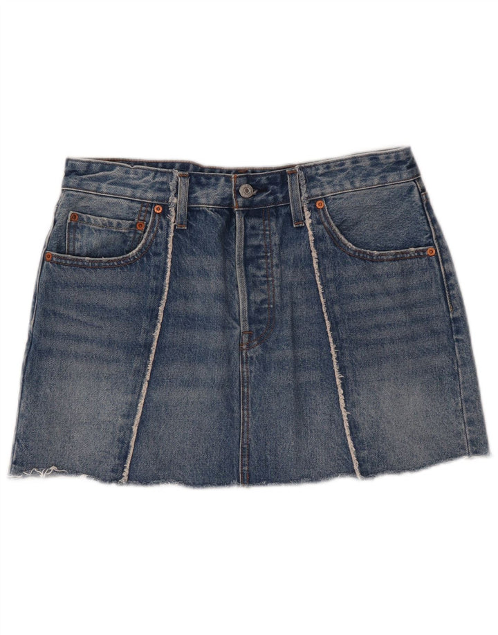 Mini gonna di jeans da donna Levi's W30 in cotone blu medio
