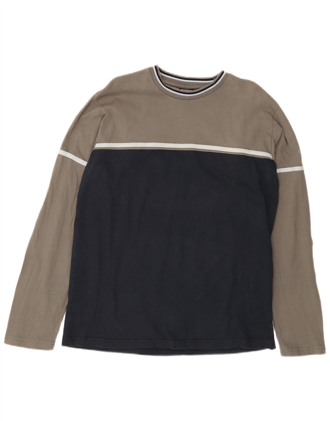 CHAMPION Top da uomo a maniche lunghe XL in cotone color block grigio