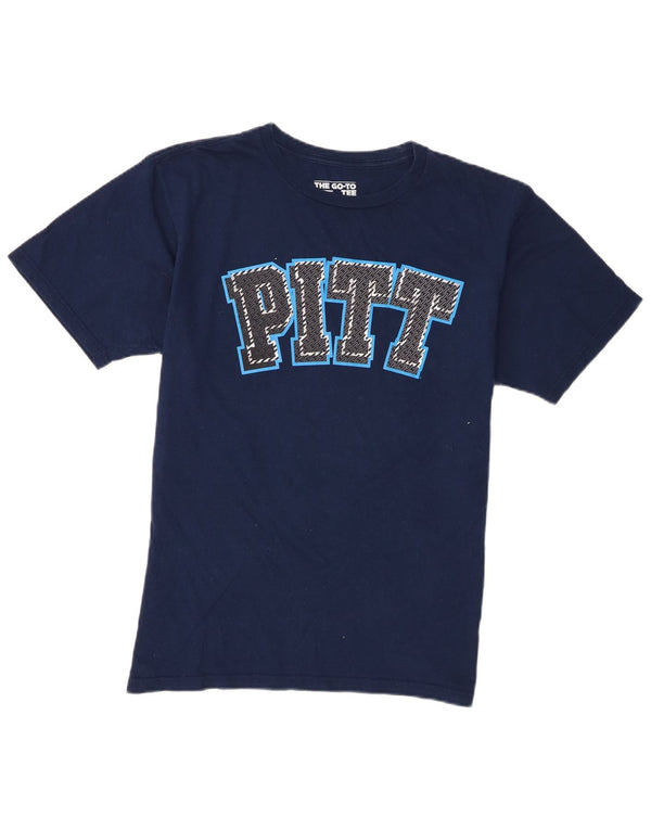 T-shirt grafica da uomo Adidas Top grande in cotone blu navy