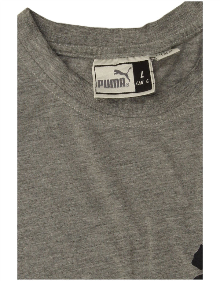 T-shirt grafica da uomo Puma Large grigia screziata
