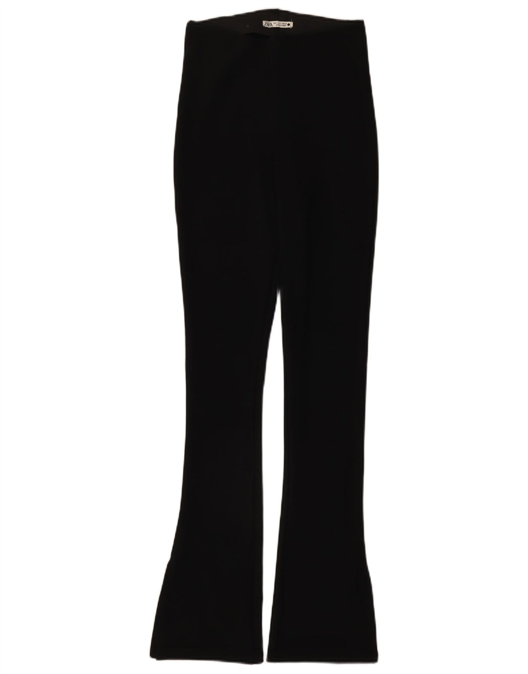 Pantaloni casual svasati da donna Zara piccoli W26 L32 poliestere nero