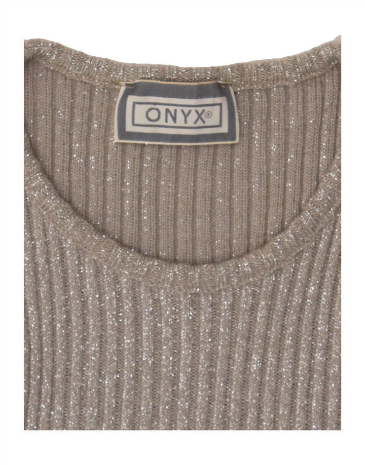 ONYX Womens Crew Neck Jumper Sweater UK 8 Small Silver Wool Vintage Onyx and Second-Hand Onyx from Messina Hembry 