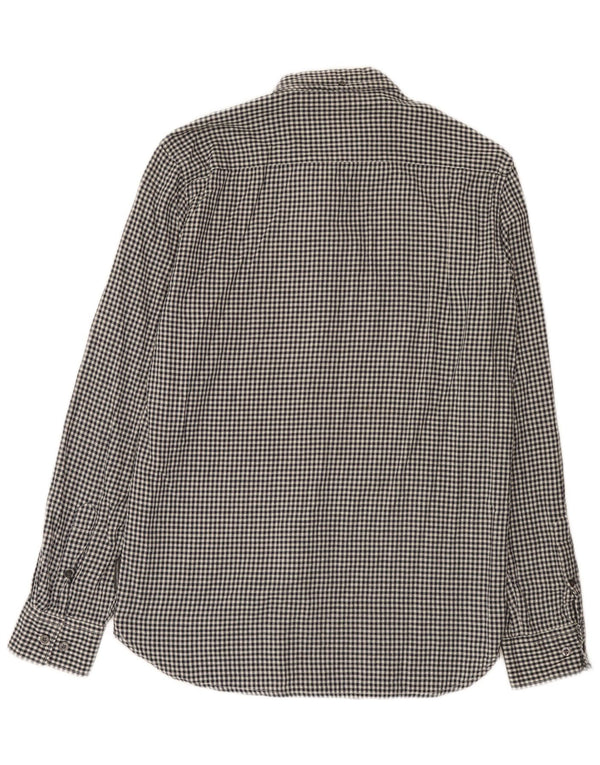 French Connection Mens Shirt Medium Black Gingham Cotton