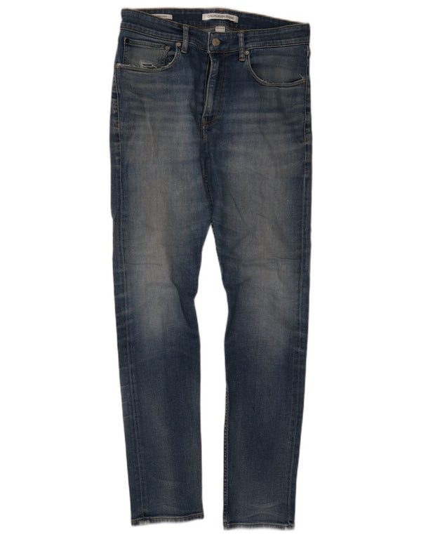 Jeans skinny da uomo Calvin Klein W32 L32 cotone blu