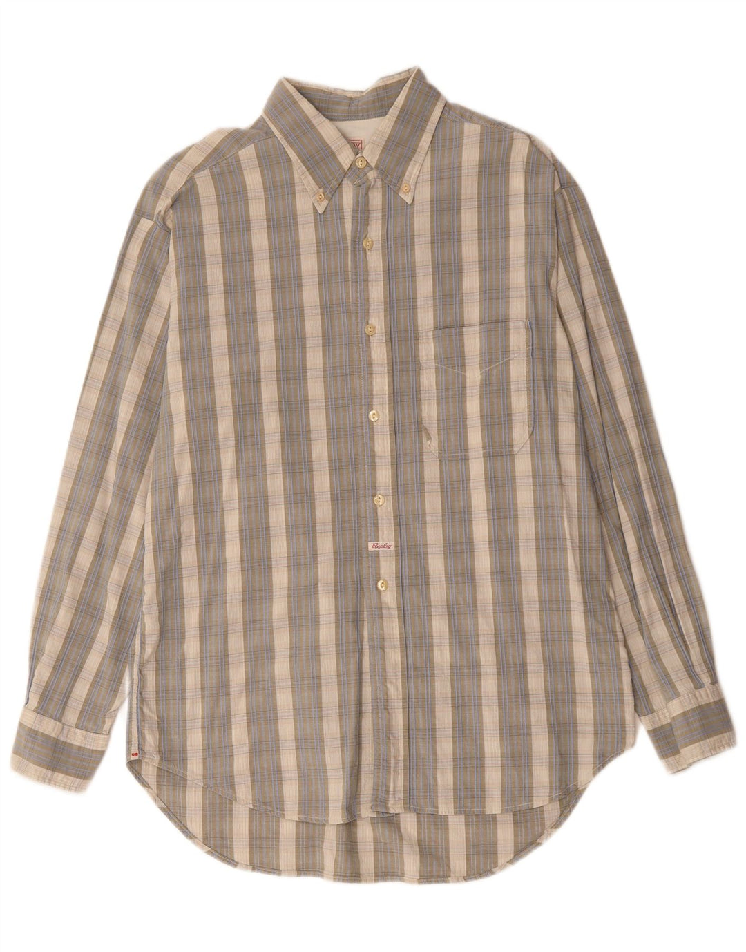 REPLAY Camicia da uomo in cotone a quadri grandi grigi