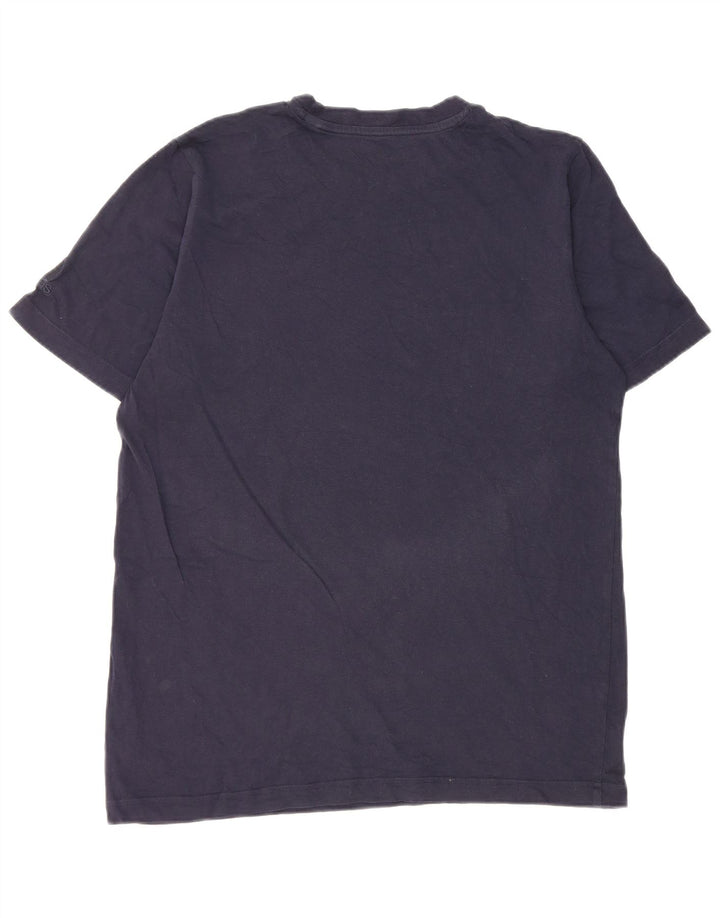 T-shirt grafica da uomo Adidas Top in cotone blu navy medio