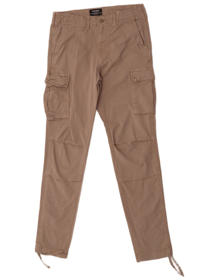 Pantaloni cargo slim da uomo Jack & Jones W30 L34 cotone beige