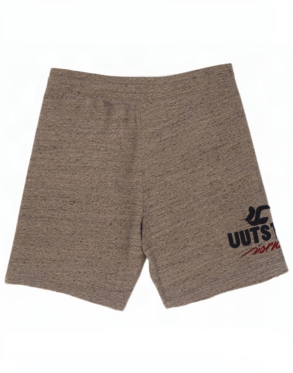Pantaloncini sportivi Hollister da uomo con grafica grafica in cotone chiazzato grigio medio