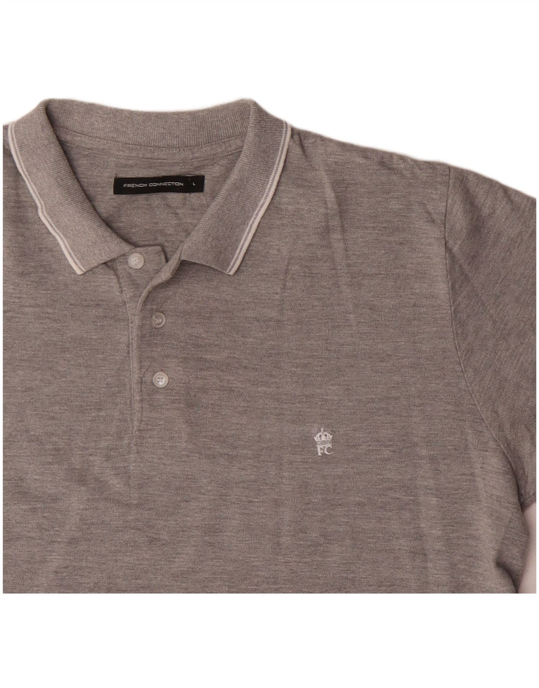 Polo da uomo French Connection grande in cotone grigio