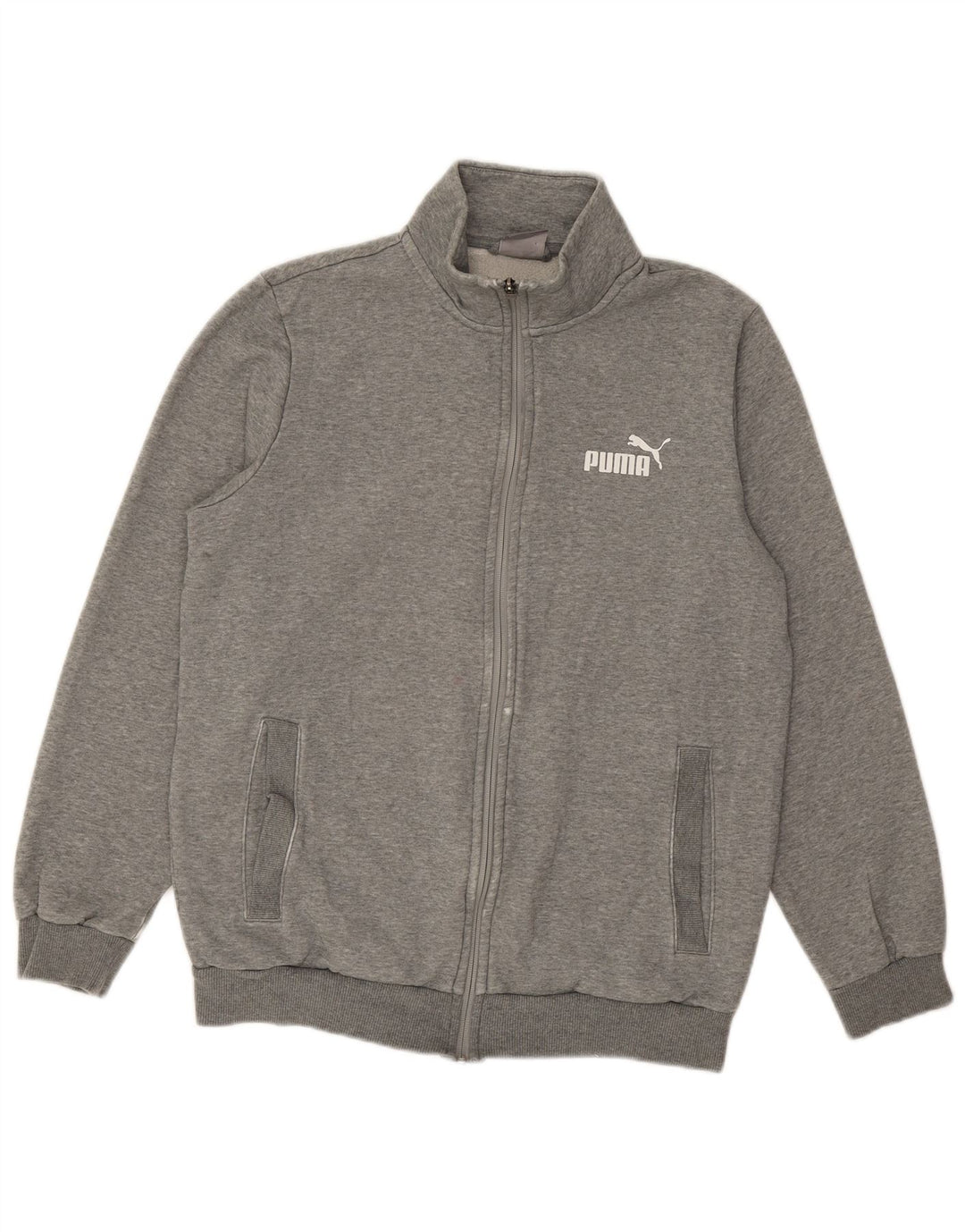Giacca da ginnastica da uomo Puma Small in cotone grigio