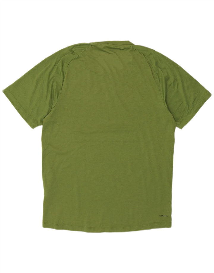 T-shirt Adidas Climalite da uomo piccola in cotone verde