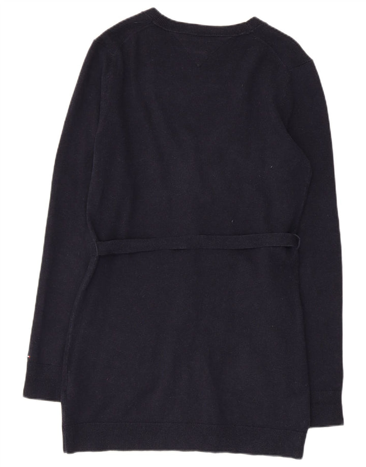 TOMMY HILFIGER Maglione cardigan da donna UK 12 Medio cotone blu navy