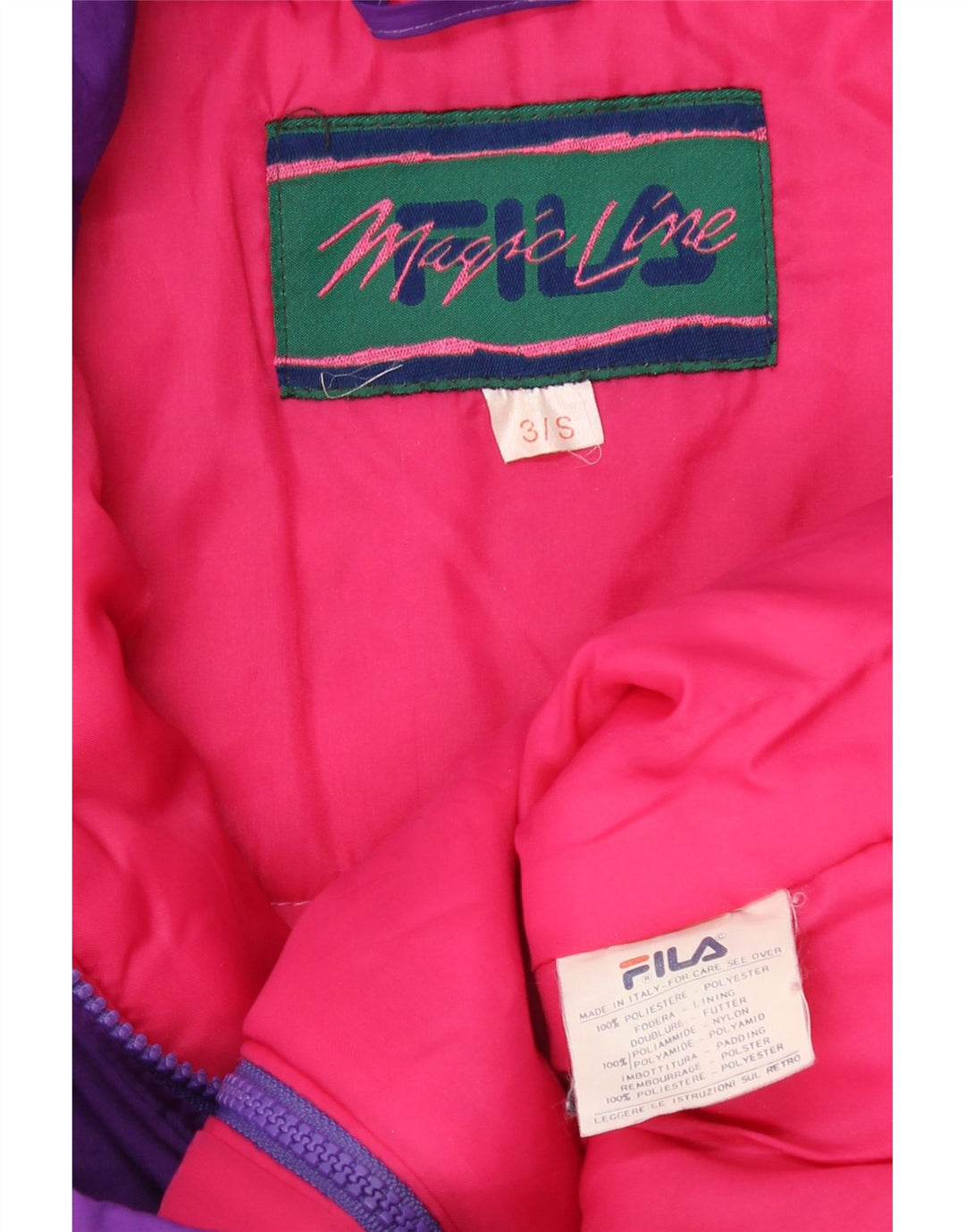 Giacca a vento FILA da uomo Magic Line vestibilità ampia UK 36 piccolo viola