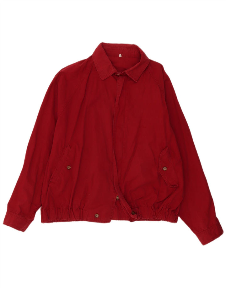 Giacca bomber da uomo vestibilità ampia James Dillon UK 38 cotone rosso medio