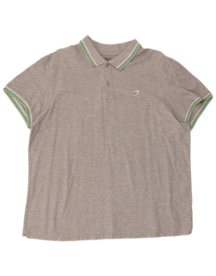Polo da uomo Lotto 2XL in cotone grigio