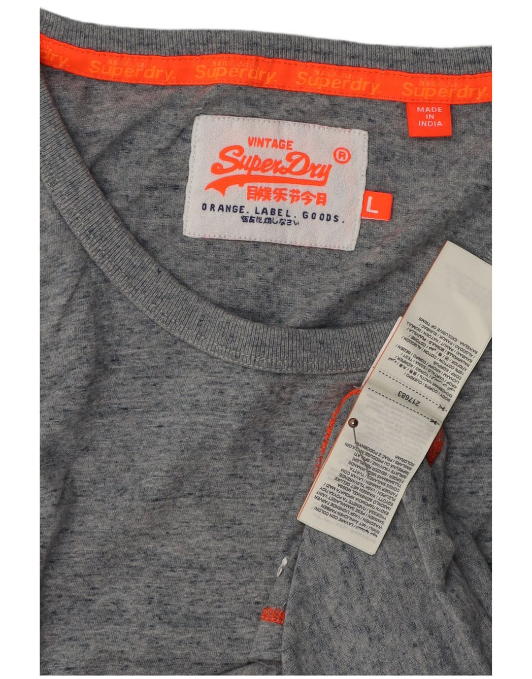Canottiera da uomo SUPERDRY grande in cotone chiazzato grigio