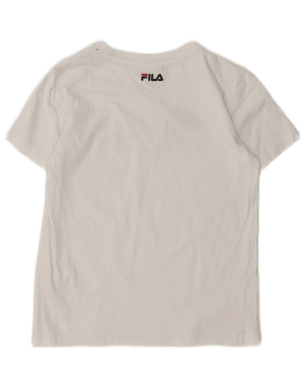 Maglietta grafica per ragazze Fila Top 9-10 anni in cotone bianco