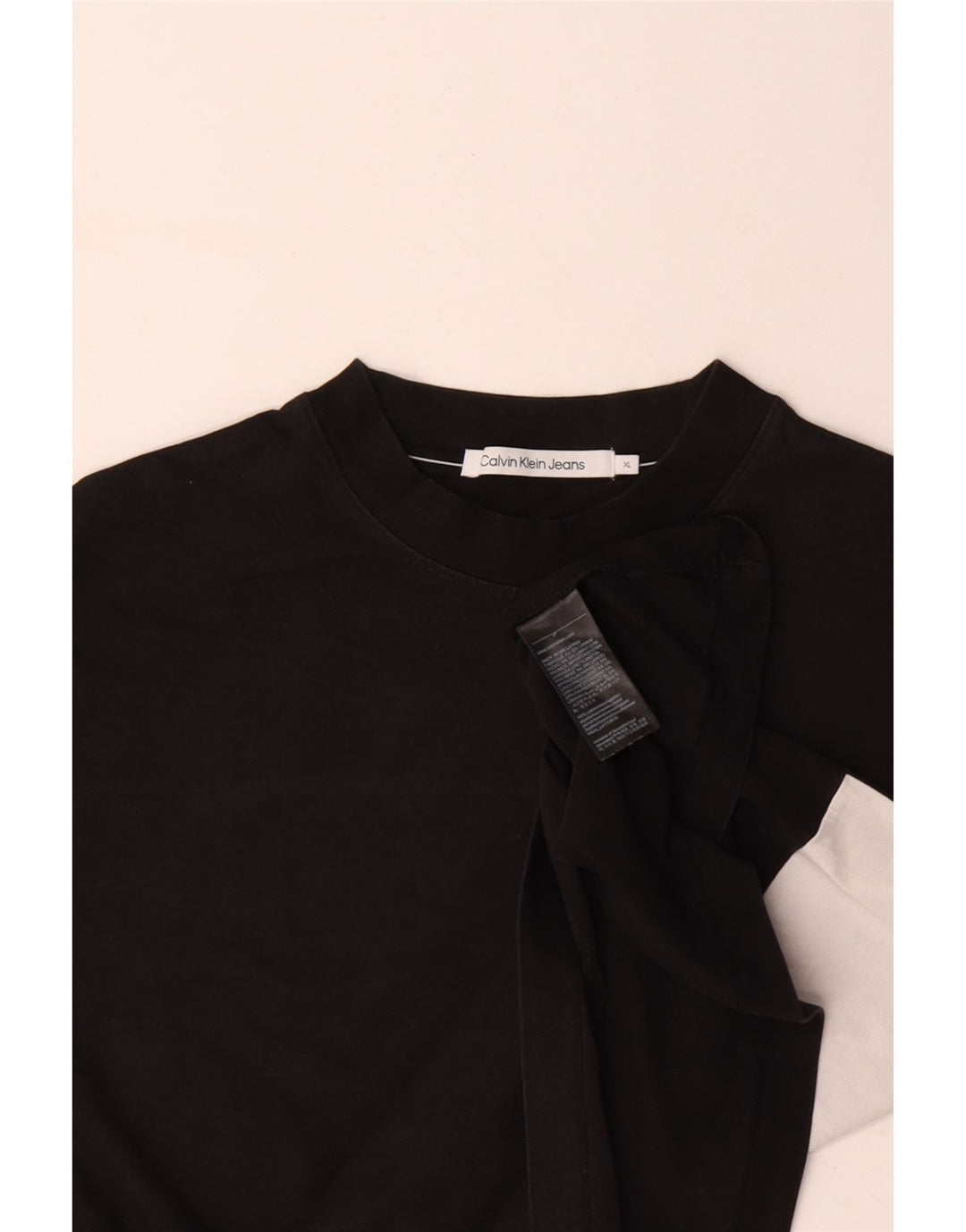 CALVIN KLEIN JEANS T-shirt grafica da uomo Top XL in cotone color block nero