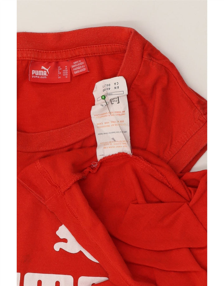 Canotta grafica da uomo Puma in cotone rosso medio