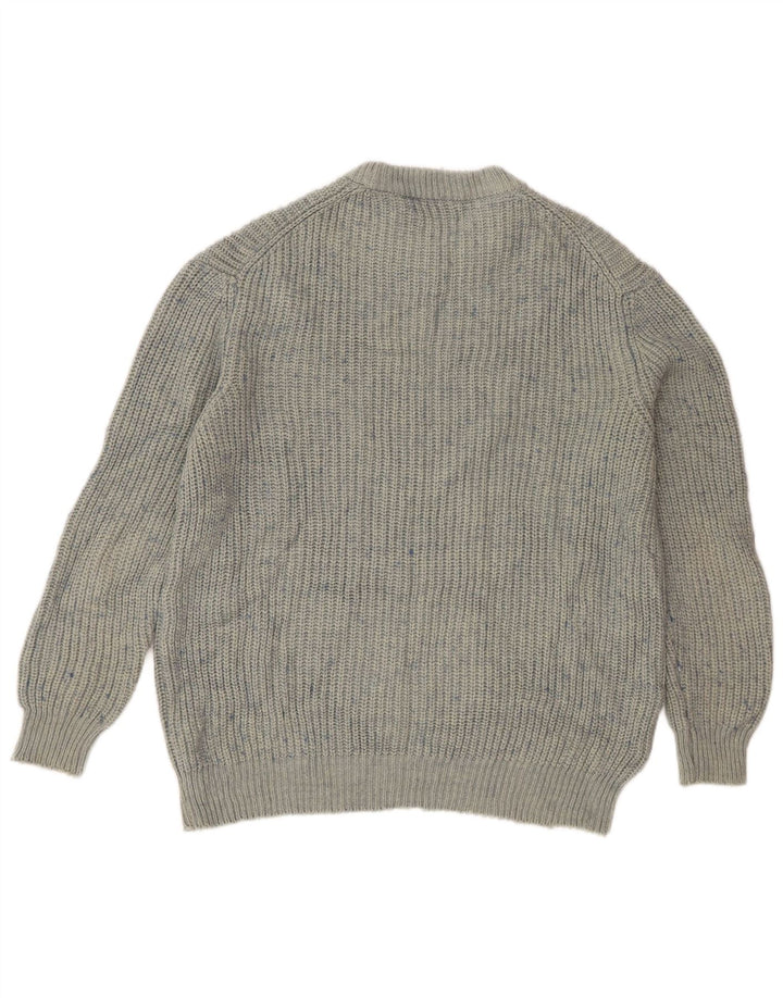 Maglione girocollo da uomo Zara in acrilico blu medio chiazzato