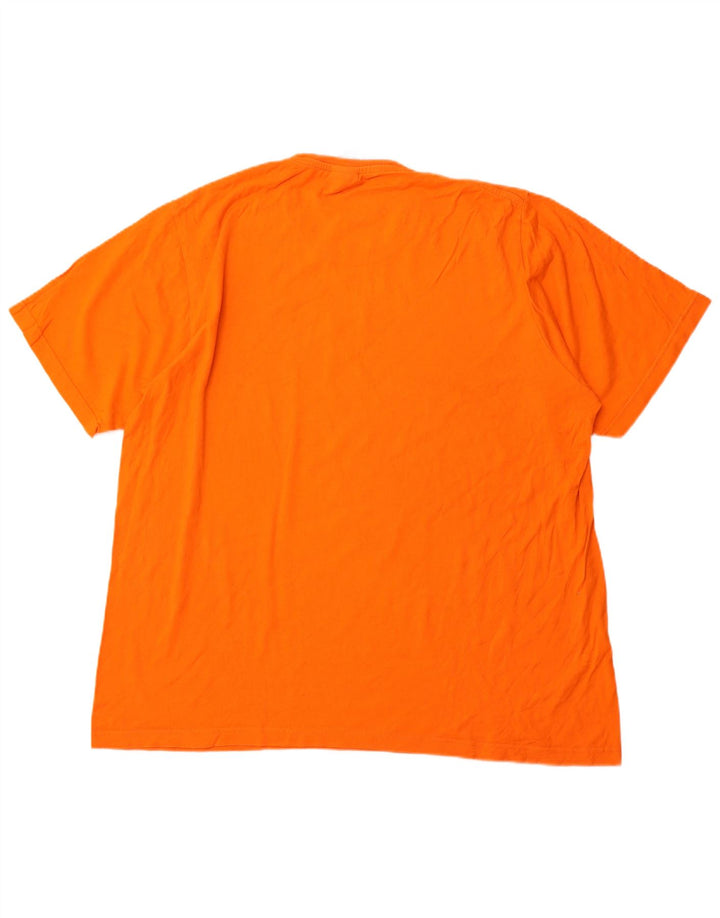 ADIDAS Mens T-Shirt Top 2XL Orange Cotton