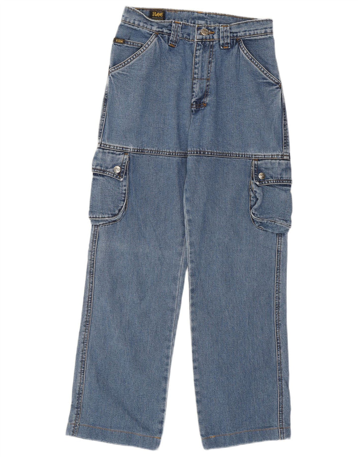 Jeans dritti cargo da donna Lee W27 L27 cotone blu