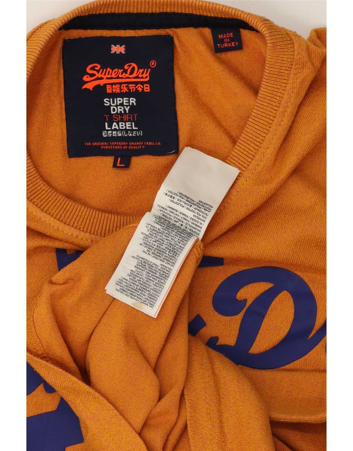 T-shirt grafica da uomo Superdry Top Large in cotone arancione