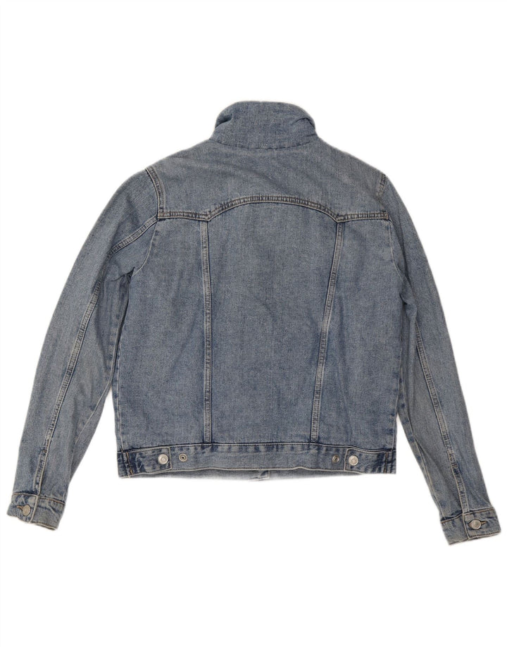 Topshop Giacca da donna in denim Sherpa UK 12 Cotone blu medio