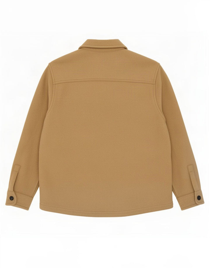 Camicia overshirt da uomo Zara grande in poliestere beige
