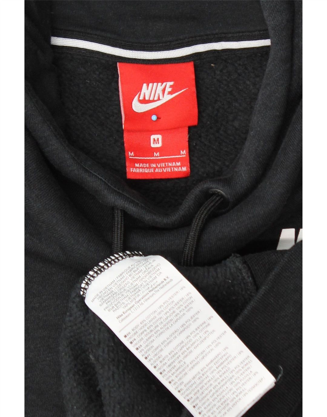 Felpa con cappuccio grafica da uomo NIKE, cotone nero medio