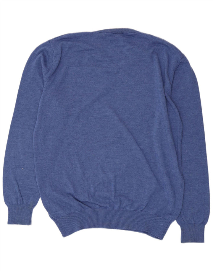 Maglione da uomo con scollo a V vestibilità regolare Murphy & Nye 3XL lana blu