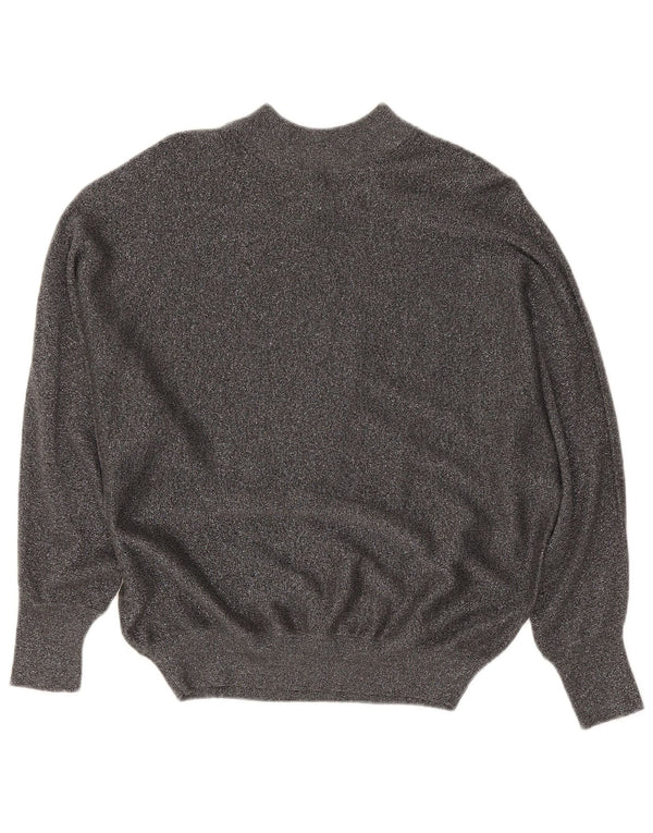 Maglione maglione a collo alto da donna Marks & Spencer UK 14 Grigio medio chiazzato