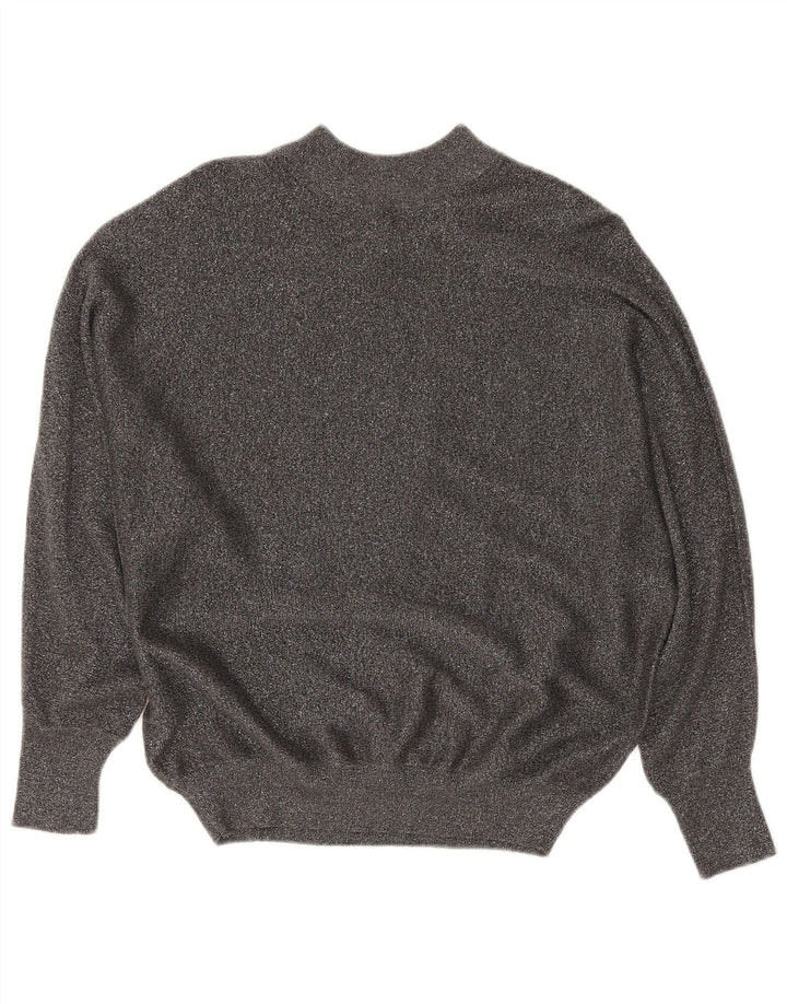 Maglione maglione a collo alto da donna Marks & Spencer UK 14 Grigio medio chiazzato
