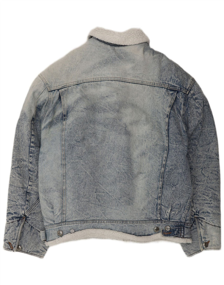 Parfois Giacca da uomo in denim sherpa UK 40 grande cotone blu